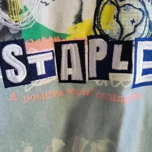 NEW Staple Pigeon Light Blue Denim Jacket Men's Size 3XL Lobg Sleeve - Picture 8 of 16